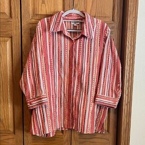 Breckenridge 3/4 Button Sleeves, Button-Up Shirt.  2X